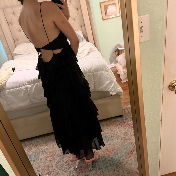 Black Ruffled Dress - Picture 3 of 6